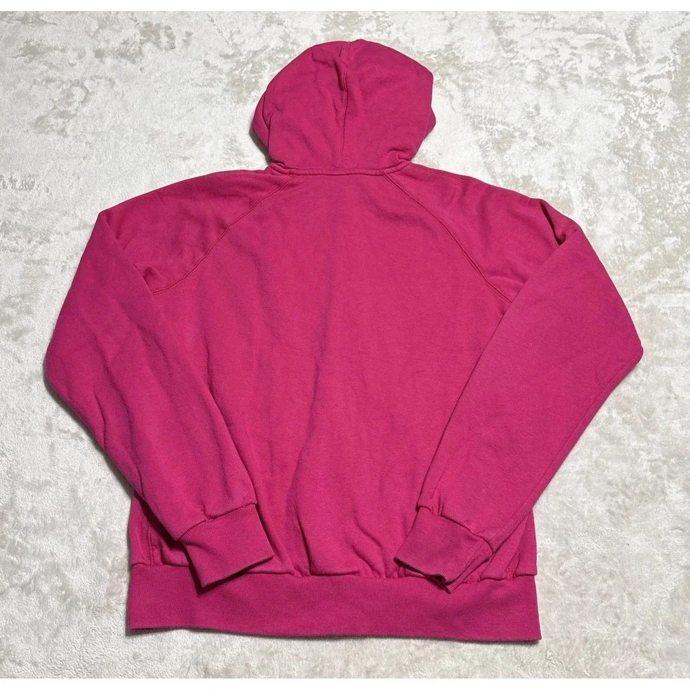 Nike Hoodie Women's Large Pink Full Zip Sweatshirt White Embroidered Logo
